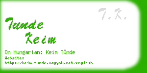 tunde keim business card